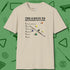 6 Keys to Billiards Success (E.A.T.A.S.S.) T-Shirt, front view, in Sand style that banks as hard as you do